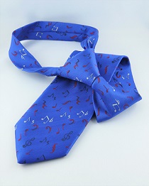 Dressy-Krawatte mit Noten blau PES
