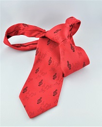 Dressy-Krawatte mit Notenschlüssel rot PES